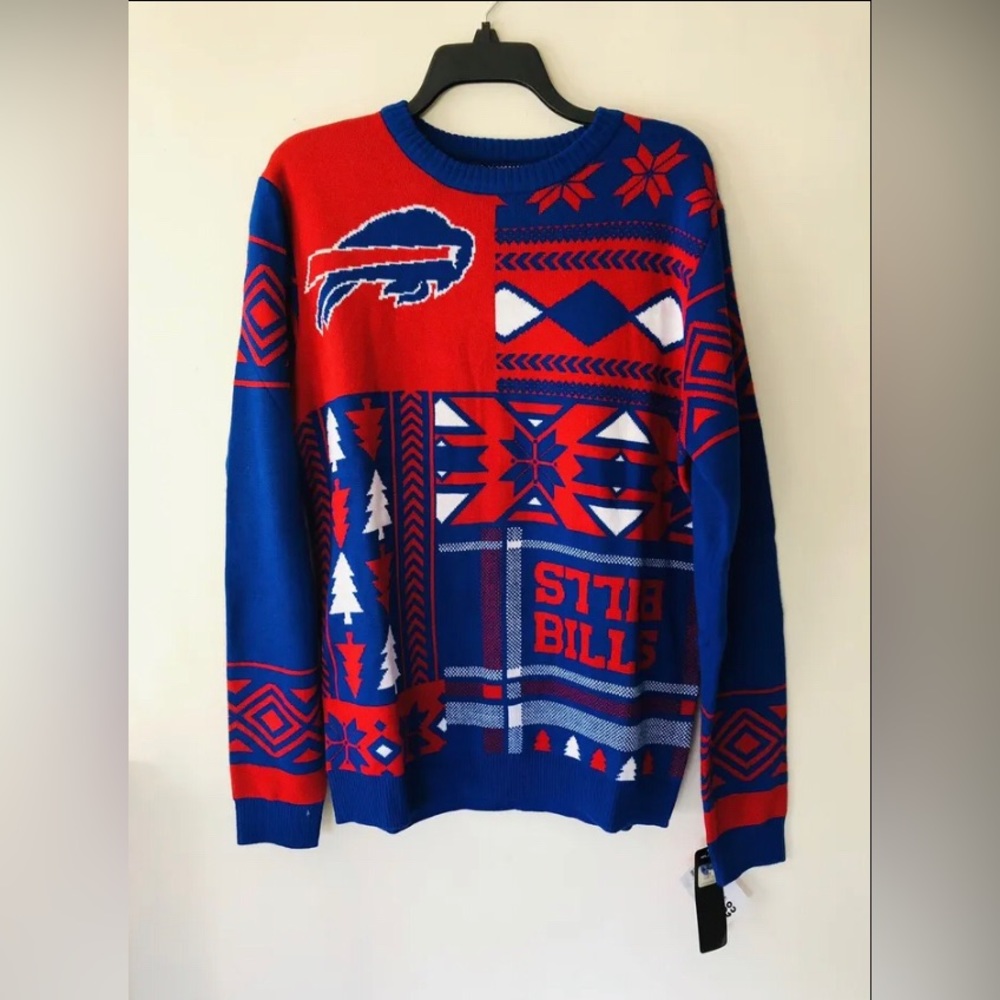 NFL BUFFALO BILLS CHRISTMAS UGLY SWEATER MENS SIZE MEDIUM NEW